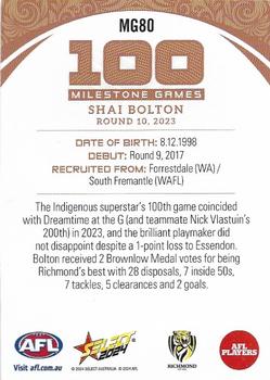 2024 Select AFL Footy Stars - Milestone Games #MG80 Shai Bolton Back